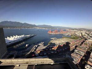 vancouver lookout tower view of Canada Place and Gastown