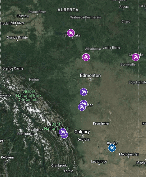 Map of the Best Alberta Beaches