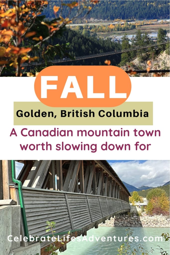 Looking for things to do in Golden, BC, beyond skiing and challenging mountain hikes? Visit Golden Skybridge, walk beside the Kicking Horse River, learn about the town's history and take a day trip to Yoho National Park. A fall travel guide featuring soft adventures, colourful scenery and practical advice from a BC local.